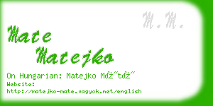 mate matejko business card